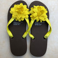 Yellow Petal Flip Flops