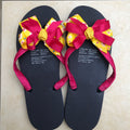 Pink/Yellow Bow Flip Flops